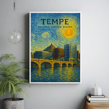 Tempe Poster Print, Tempe Travel Poster, Tempe Van Gogh Style Wall Art, Tempe, Arizona, United States