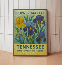Tennessee State Flower, Iris Art Print, 1960s Wall Art, Neutral Botanical Pastel, Tennessee Flower Market, Home Decor