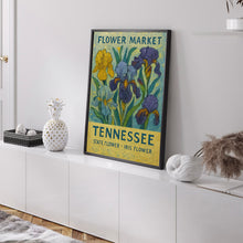Tennessee State Flower, Iris Art Print, 1960s Wall Art, Neutral Botanical Pastel, Tennessee Flower Market, Home Decor