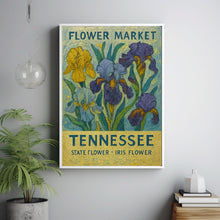 Tennessee State Flower, Iris Art Print, 1960s Wall Art, Neutral Botanical Pastel, Tennessee Flower Market, Home Decor