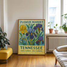 Tennessee State Flower, Iris Art Print, 1960s Wall Art, Neutral Botanical Pastel, Tennessee Flower Market, Home Decor