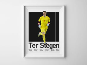 Ter Stegen Soccer Poster, German Goalkeeper Wall Art Sport Poster 1558840711