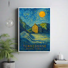 Terrebonne Poster Print, Terrebonne Travel Poster, Terrebonne Van Gogh Style Wall Art, Terrebonne, Quebec, Canada