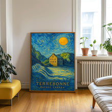 Terrebonne Poster Print, Terrebonne Travel Poster, Terrebonne Van Gogh Style Wall Art, Terrebonne, Quebec, Canada
