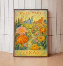 Texas Flower Market Poster, Wall Decor, United States Floral Illustration, Botanical Gallery Wall Art, Gift For Friend, Travel Poster