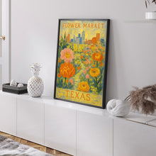 Texas Flower Market Poster, Wall Decor, United States Floral Illustration, Botanical Gallery Wall Art, Gift For Friend, Travel Poster