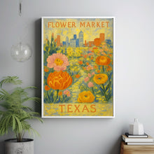 Texas Flower Market Poster, Wall Decor, United States Floral Illustration, Botanical Gallery Wall Art, Gift For Friend, Travel Poster