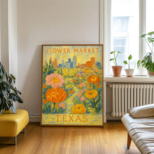 Texas Flower Market Poster, Wall Decor, United States Floral Illustration, Botanical Gallery Wall Art, Gift For Friend, Travel Poster