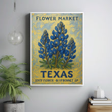 Texas State Flower Art Print, Bluebonnet 1960_s Wall Art, Texas Flower Market, Neutral Botanical Pastel Decor