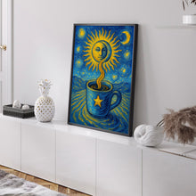 The Coffee Tarot Card Print, Kitchen Decor, Kitchen Poster, Coffee Lover Gift, Mystical Coffee Art, Fun Tarot, Sun Stars Art, Dining Room