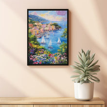 The Colorful Portofino – Sailboats & Seascape Art Print for Home Decor
