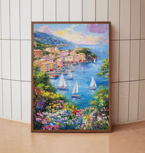 The Colorful Portofino – Sailboats & Seascape Art Print for Home Decor