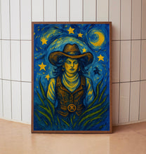The Cowgirl Tarot Card Print, Cowgirl Print, Western Decor, Country Americana, Mystical Celestial, Fun Retro Mid Century Rustic Poster