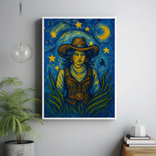 The Cowgirl Tarot Card Print, Cowgirl Print, Western Decor, Country Americana, Mystical Celestial, Fun Retro Mid Century Rustic Poster