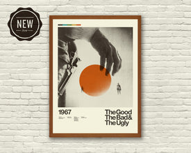 The GOOD The Bad and The UGLY Inspired Art Print Poster - 18 x 24 Lithograph, Mid-Century Modern, Swiss, Vintage, Western, Retro Home 1047659329