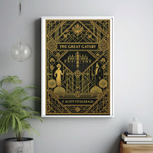The Great Gatsby Poster, Classic Literature Wall Art, F Scott Fitzgerald Print, 1920s Art Deco Decor