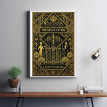 The Great Gatsby Poster, Classic Literature Wall Art, F Scott Fitzgerald Print, 1920s Art Deco Decor