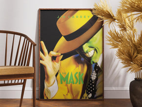 The Mask Poster, Retro Movie Poster, Vintage Poster, Jim Carrey, Cameron Diaz, Superhero Film, Gift for Her, Gift for Him, Wall Art, Gift 1877147500