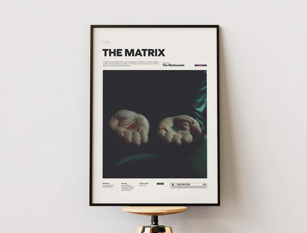 The Matrix Poster, Keanu Reeves and Laurence Fishburne The Pills Poster, Cinematic Wall Decor, The Matrix Poster Print Wall Art 1895682159