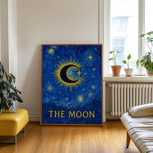 The Moon Tarot Print - Boho Wall Art, Celestial Wall Prints, Mystical Art, Neutral Decor, Astrology Posters, Tarot Card, Boho Horoscopes,