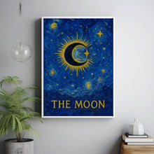 The Moon Tarot Print - Boho Wall Art, Celestial Wall Prints, Mystical Art, Neutral Decor, Astrology Posters, Tarot Card, Boho Horoscopes,