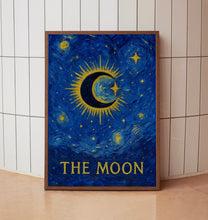 The Moon Tarot Print - Boho Wall Art, Celestial Wall Prints, Mystical Art, Neutral Decor, Astrology Posters, Tarot Card, Boho Horoscopes,
