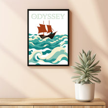 The Odyssey Book Cover, Homer, Journey, Poster, Classic Greek Mythology, Epic Poem Literature