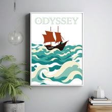 The Odyssey Book Cover, Homer, Journey, Poster, Classic Greek Mythology, Epic Poem Literature