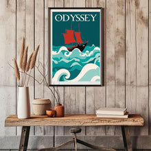 The Odyssey Book Cover, Homer, Journey, Poster, Classic Greek Mythology, Epic Poem Literature, Classroom Gifts, Back to Itaca, Poseidon 1774016896