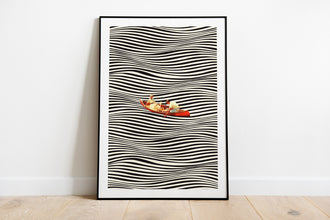 The Real Boat Ride 2  Opart Poster by Taudalpoi Retro Design, Vintage Art, Collage, Surreal Art Print, Optical Illusions, Trippy Poster 1671472699