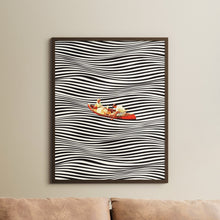 The Real Boat Ride 2  Opart Poster by Taudalpoi Retro Design, Vintage Art, Collage, Surreal Art Print, Optical Illusions, Trippy Poster 1671472699
