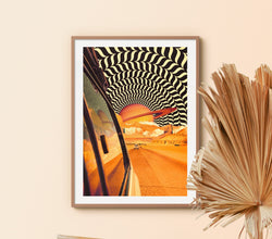 The Real Road Trip 2  Opart Poster  Retro Vintage Art  Collage Art  Surrealism  Optical Illusion  Trippy Art  Poster  Wall Art 1278886314