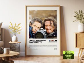 The Secret Life of Walter Mitty Poster, Retro Movie, Vintage Film, Ben Stiller, Kristen Wiig 4412299052