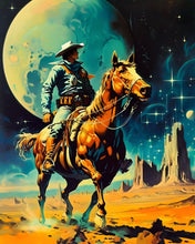 The Space Cowboy - Retro Futurism  Vintage Western  Cosmic Sci-Fi Art  Collage Art  Space Adventure  Cowboy Art  Poster  Wall Art 1430263054