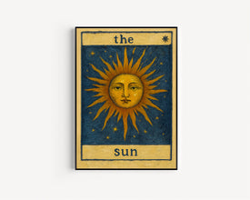 The Sun Tarot Card Print, Mystical Celestial Sunshine Art, Fun Alternative Tarot Card, Vintage Style Illustration, Home Spiritual Poster