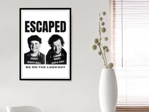 The Wet Bandits Home Alone Movie Mug Shots Poster, Funny Bathroom Wall Art, Comedy, Home Alone Decor, Harry & Marv Home Alone 1805700644