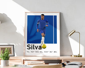Thiago Silva Soccer Poster, Modern Sports Wall Art Sport Poster 1638766662