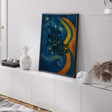 This Must Be The Place Print - Retro Art, Groovy, 1980's, Bright Bold, Retro Quote Colourful Poster, Rainbow Arch, Home Decor, Dance Disco