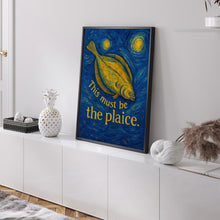 This Must Be The Place Print, This Must Be The Plaice, Food Pun Kitchen Poster, Retro Minimalist Fish Kitchen Art, Cafe Decor, Home Decor