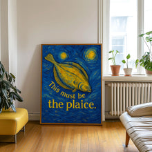 This Must Be The Place Print, This Must Be The Plaice, Food Pun Kitchen Poster, Retro Minimalist Fish Kitchen Art, Cafe Decor, Home Decor