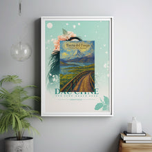 Tierra del Fuego National Park Poster, Argentina Travel Print, Ushuaia, End of the World Train, South America, Wall Art Gift, Illustration