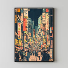 Tokyo Street View in Ukiyo-e Style – Authentic Japanese Art Decor