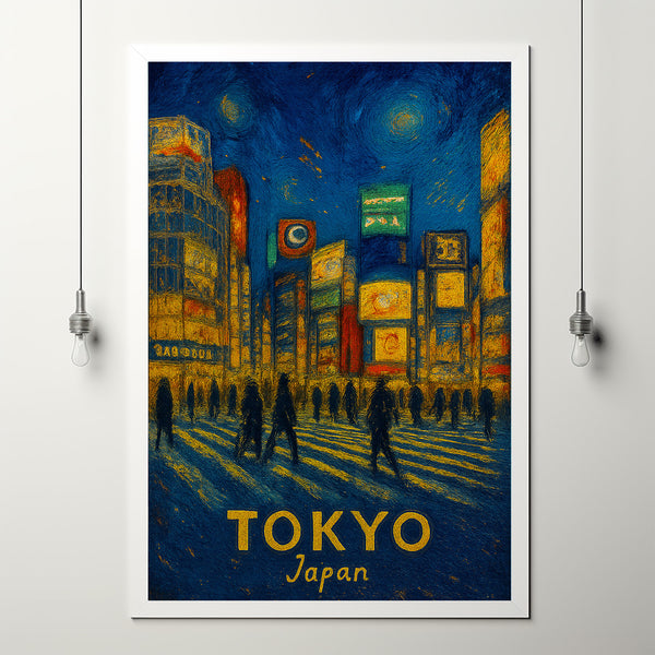 Tokyo Travel Print Wall Art, Tokyo - Japan City Print, Tokyo Travel Gift, Tokyo City Poster, Van Gogh style Travel Gift, Tokyo Home Decor