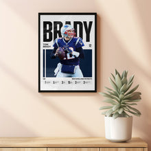 Tom Brady #12 Poster New England Football Wall Art