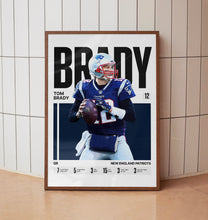 Tom Brady #12 Poster New England Football Wall Art