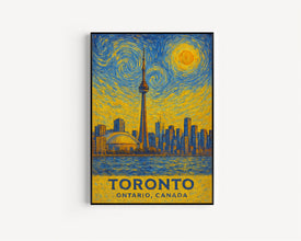 Toronto Poster Print, Toronto Travel Poster, Toronto Van Gogh Style Wall Art, Toronto, Ontario, Canada