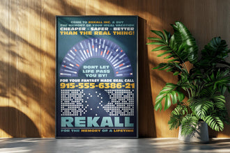 Total Recall Movie Poster Arnold Schwarzenegger Rekall Retro Ad Home Decor Wall Art Print Gift 1159129622