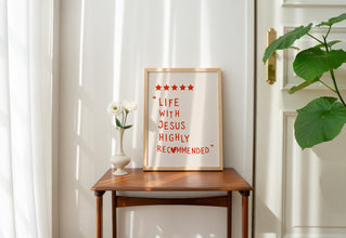 Trendy Christian Wall Art, Life Cute Jesus Wall Art, Aesthetic Red Christian Print Religious Home Decor Christian Dorm Decor Baptism Gift 1868793020