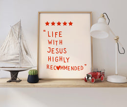 Trendy Christian Wall Art, Life Cute Jesus Wall Art, Aesthetic Red Christian Print Religious Home Decor Christian Dorm Decor Baptism Gift 1868793020