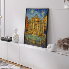 Trevi Fountain Rome Travel Poster, Italian Landmark Art, Historic Fountain Print, Rome Travel Decor, Italy Getaway Gift